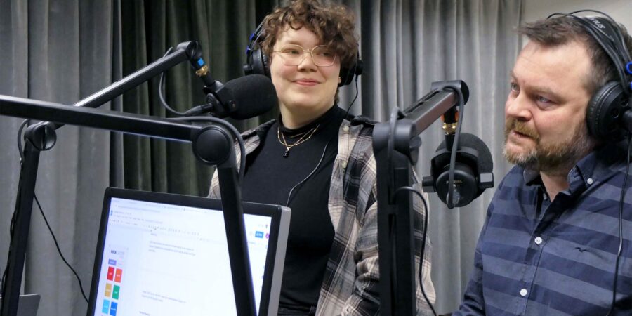 I studion på journalistutbildningen Journalistlinjen