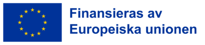 EU-flagga samt texten "Finanseras av Europeiska unionen"